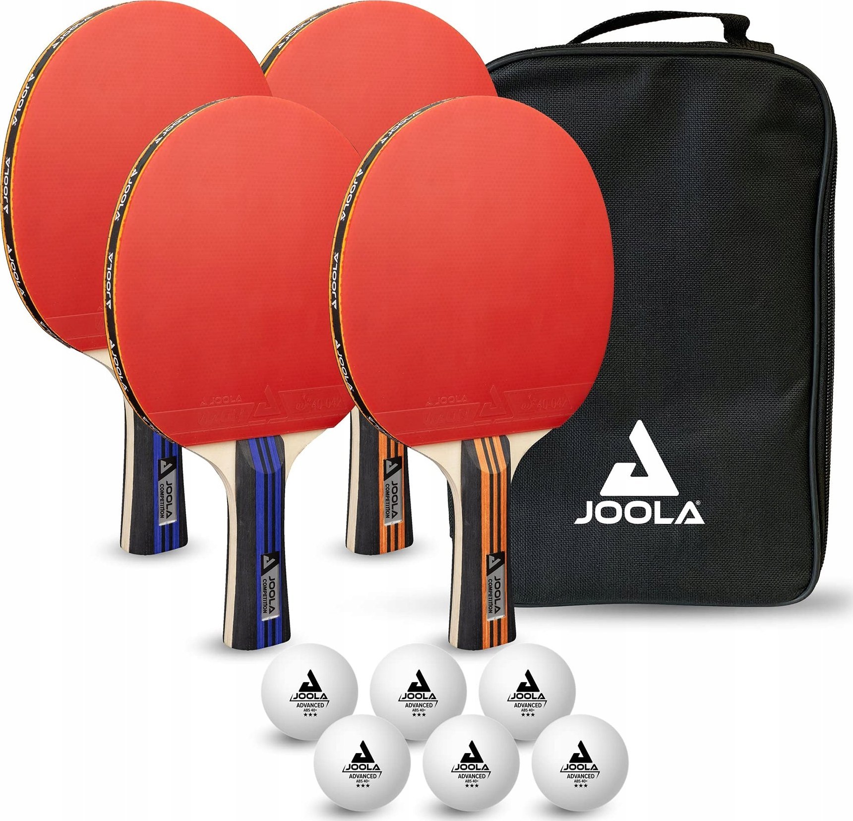 Joola JOOLA FAMILY STOLNÝ TENIS SET 4 SÚŤAŽNÉ RAKETY 6 POKROČILÝCH LOPTÍK