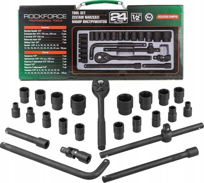 Sourcing ROCKFORCE SADA RÁZOVÝCH WRENCH 24 ks. 1/2 6 ANGLE (8-32 mm)