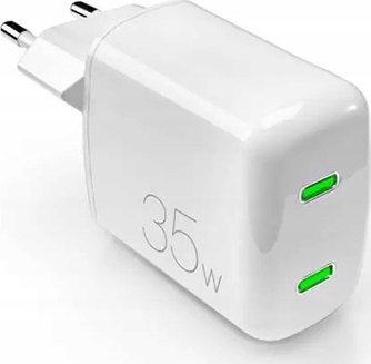Puro  MiniPro nástěnná nabíječka GaN - 2 x USB-C 35W PD nástěnná nabíječka (bílá)