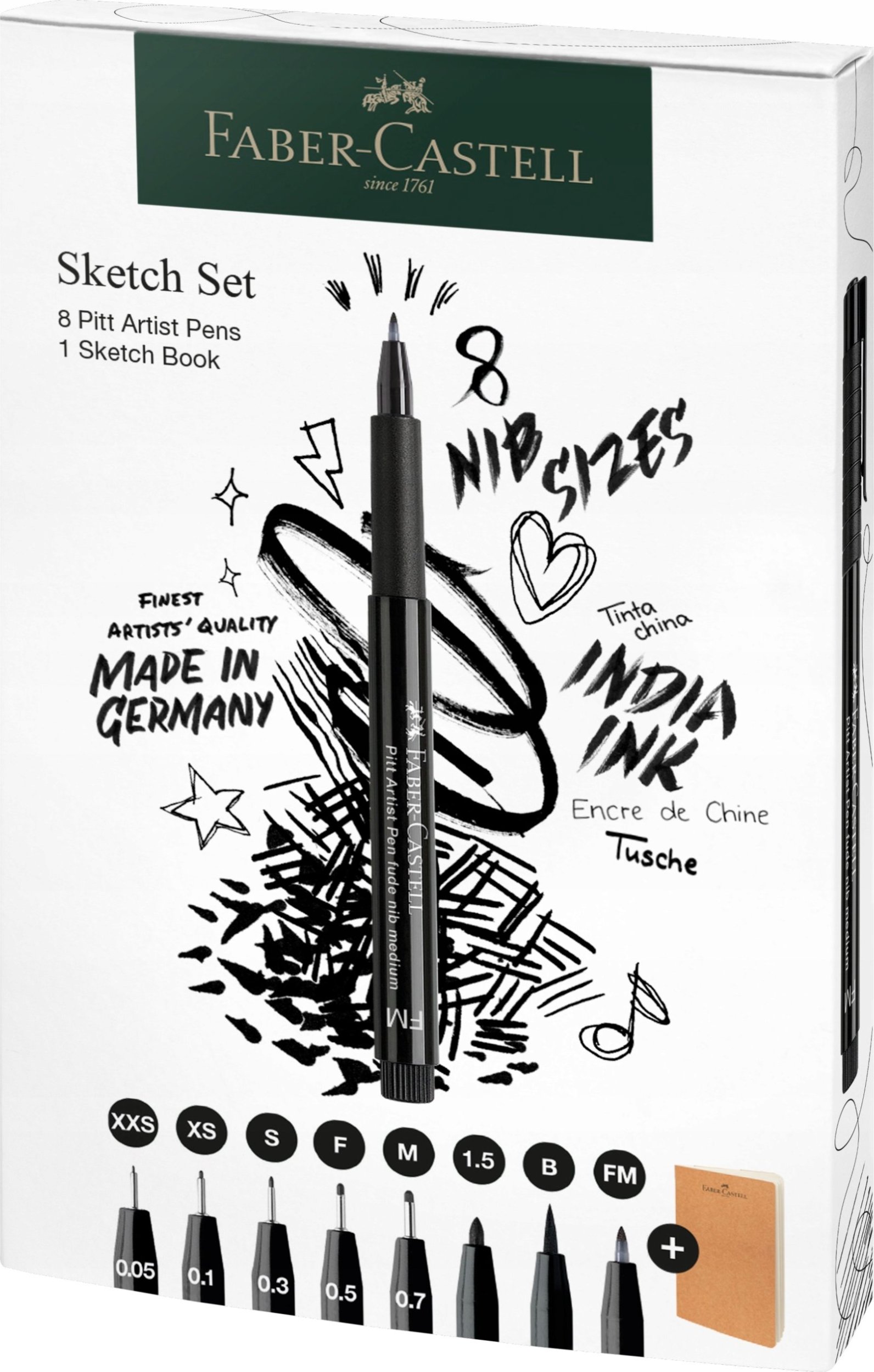 Faber-Castell FABER-CASTELL Sada Pitt Artist Pen + Sketchbook