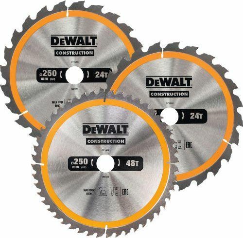 Dewalt  OKRUHOVÁ PILA EX SET. 3ks 250mm 2x24z, 1x48z