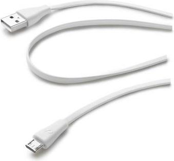 Cellular Line Kabel USB-A pro mobilní telefony - 1,1 m bílý (CUSBDATACMICROUSBW)