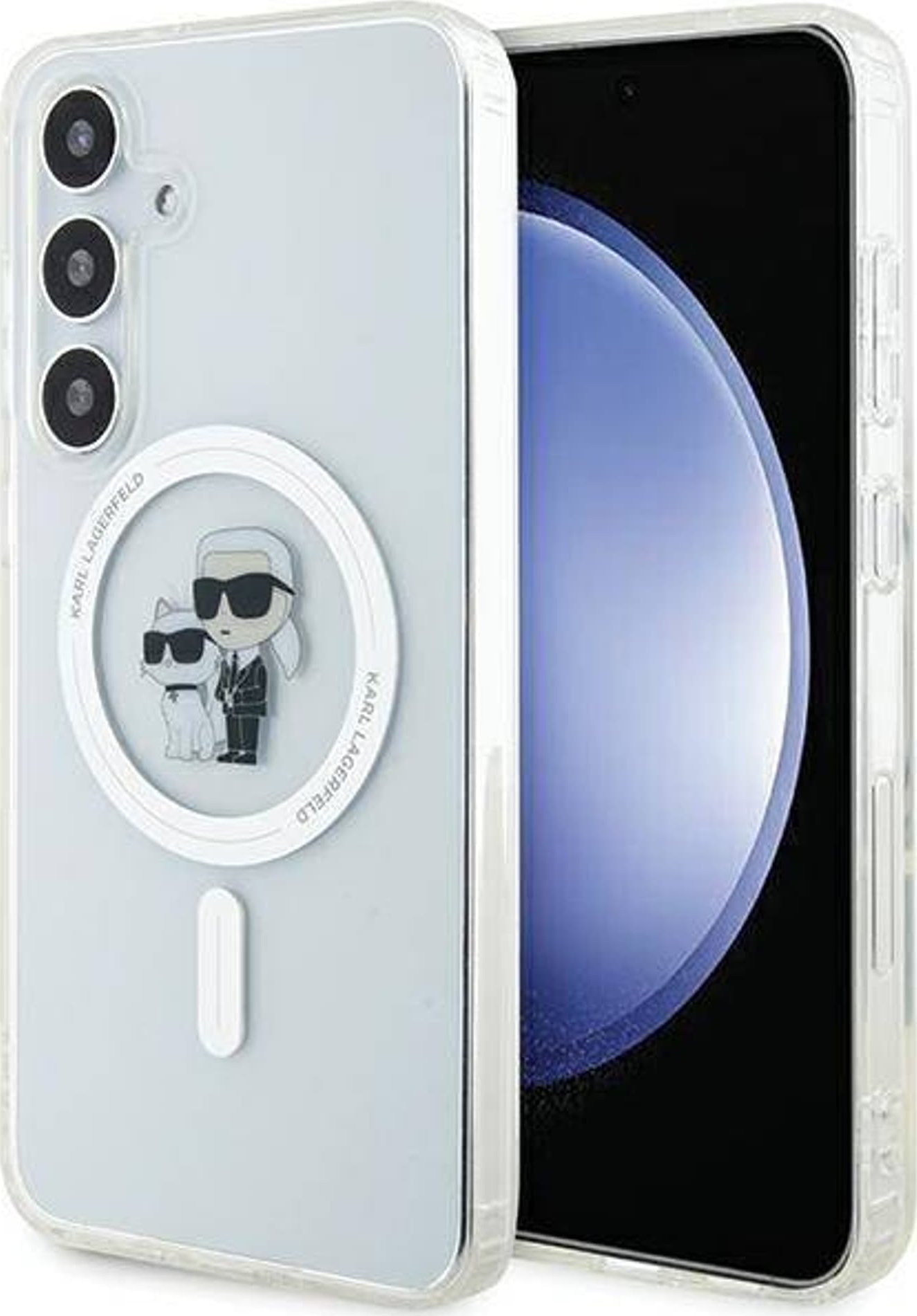 Karl Lagerfeld Pouzdro Karl Lagerfeld KLHMS24MHGKCNOT Samsung Galaxy S24+ Plus, pevné pouzdro IML Karl&Choupette MagSafe, průhledné
