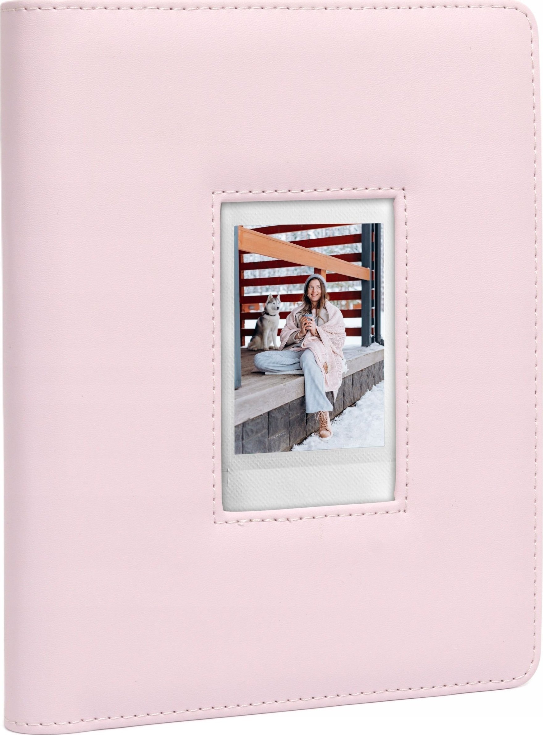 LoveInstant Fotoalbum 288 ks. pro Fuji Instax Canon Xiaomi Polaroid HP Kodak ZINK / Okénko na krytu / Růžová
