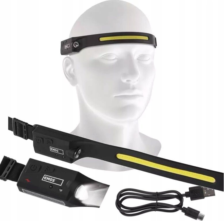COB LED nabíjecí čelovka P3541, 380 lm, Li-Pol 1200 mAh