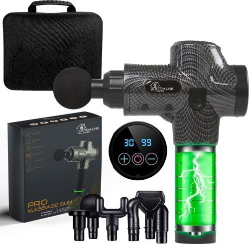 Extralink masážní pistole Pro | Masážní pistole | 3800 RPM 6 vyměnitelných hrotů