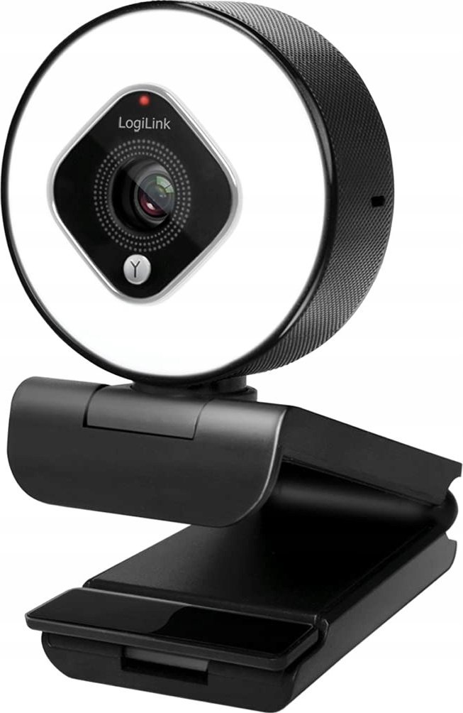 LogiLink Webová kamera Logilink FHD 76° Dual-Micro Autof. Ringlicht Stativ