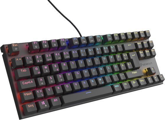 Klávesnice Genesis GENESIS THOR 303 TKL DE GAMING KEYBOARD RGB PODSVÍCENÍ MECHANICKÉ HNĚDÉ ČERNÉ HOT SWAP