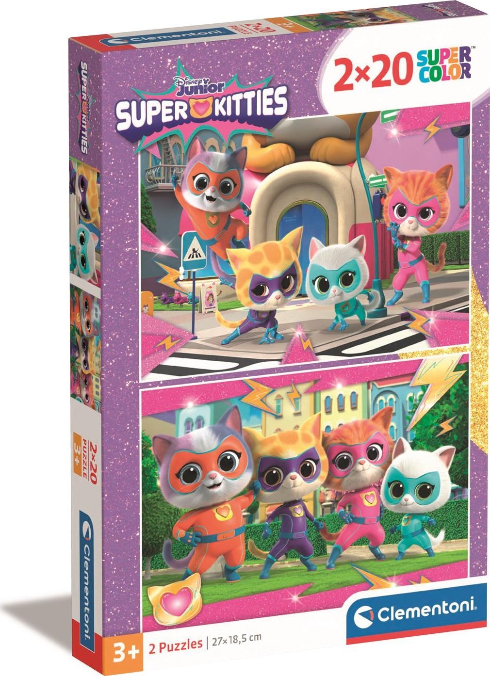 CLEMENTONI Puzzle Superčíči 24811, 27 cm x 18,5 cm