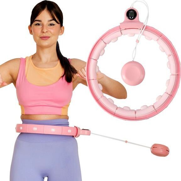 One Fitness Hula hoop se závažím + pult fh02 růžová