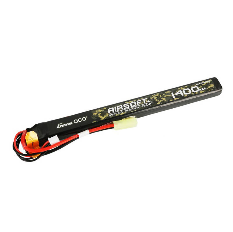 Gens ace 25C 1400mAh 3S1P 11.1V Airsoft Gun Lipo batéria s mini Tamiya konektorom