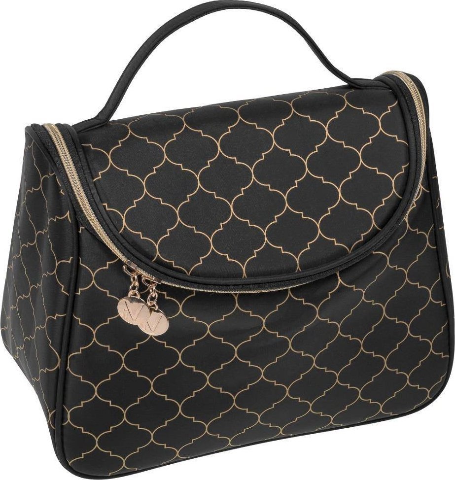 Kosmetický kufřík Auri Art Deco s chlopní Black