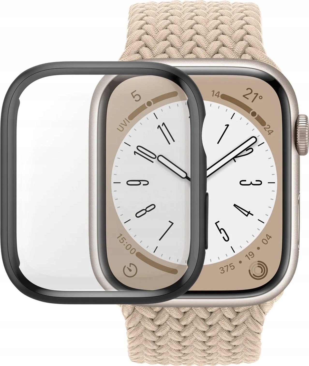 PanzerGlass - Ochrana obrazovky pro chytré hodinky - celé tělo, s D3O - sklo - barva rámu černá - pro Apple Watch Hermes Series 9, Series 10, Series 8, Series 9, Ultra, Ultra 2