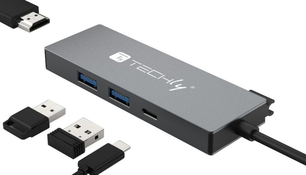 USB HUB Techly Hub USB-C 4 v 1