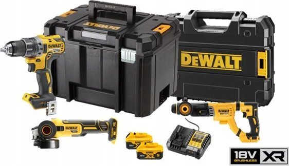 Dewalt 18v xr sada elektrického náradia combo set dcd791;dcg405, dch263;2 batérie 5ah, nabíjačka.
