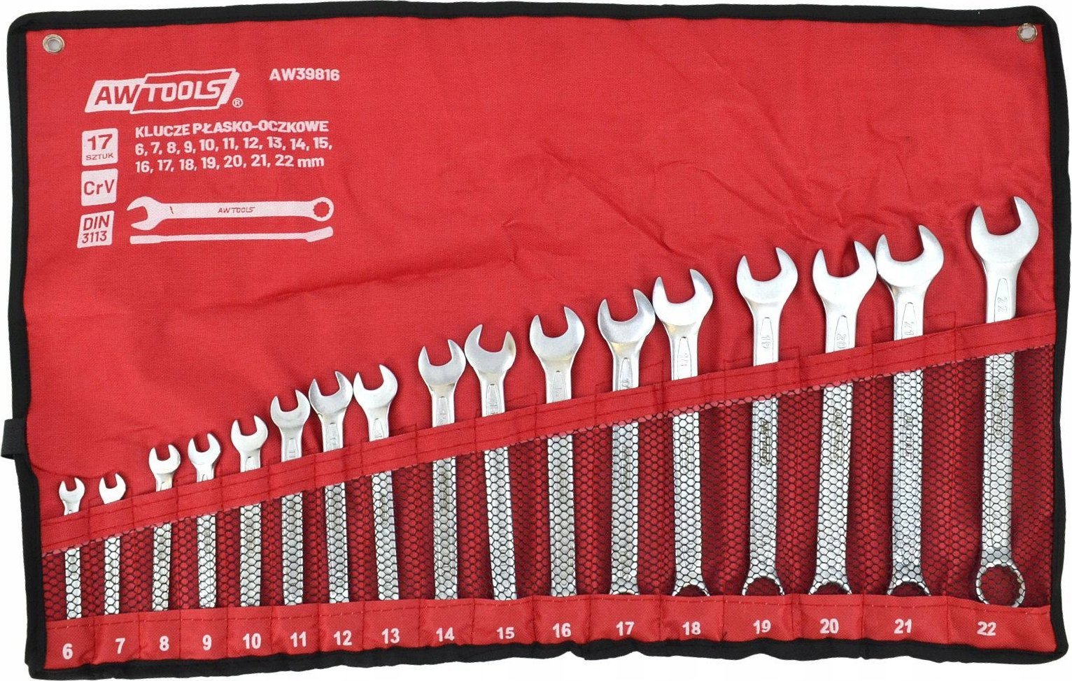 AWTools AW SADA KOMBINOVANÝCH KĽÚČOV 17ks/6mm-22mm