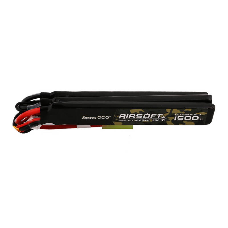 Gens ace 25C 1500mAh 3S1P 11.1V Nunchuck 3X Airsoft Gun Lipo batéria s mini Tamiya konektorom