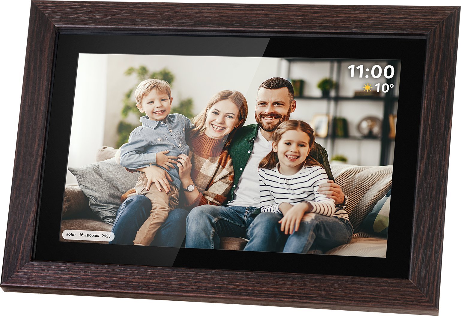 Digitální rámeček Kruger&Matz Digitální fotorámeček Kruger&Matz FRAMEO Wi-Fi 10,1  dřevěný rám