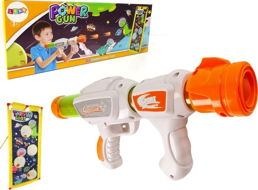 Hra přesnosti LeanToys Gun Foam Balls Dinosaurs Board