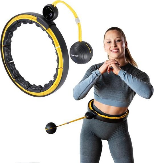 HMS HHM21 HULA HOP ČERNÁ/ŽLUTÁ S MAGNETY, TPE PUBS A HMOTNOSTÍ + HMS POČÍTADLO