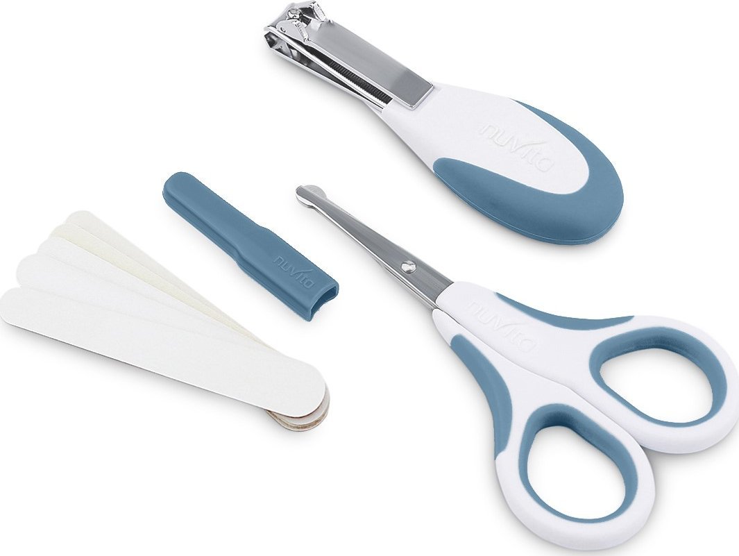 Nuvita Nuvita, Sada kosmetických nehtů: nůžky, kleště a 5 pilníků, pudrově modrá