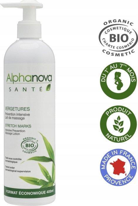 Alphanova Sante Alphanova Sante, mléko proti striím, láhev s pumpičkou, 400ml