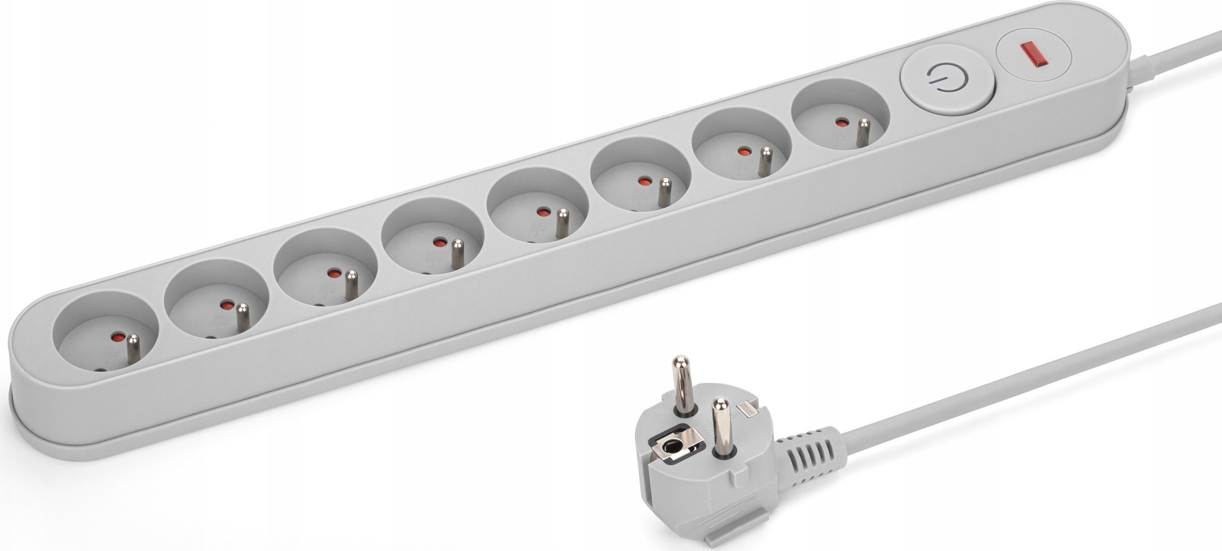 Montis Přepěťová ochrana Power Strip, šedá, 8zásuvková prodlužovací lišta 1,5 m, MONTIS MT139-1,5