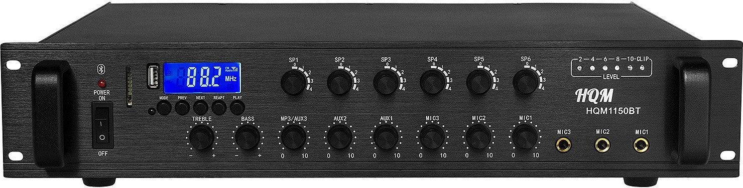 HQM věžový zesilovač HQM1150BT rádio FM/MP3 150W