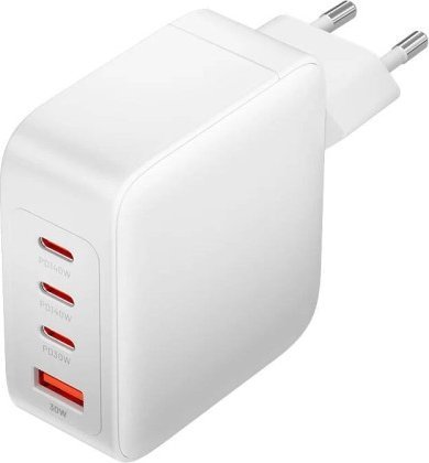 Wall Charger, Vention, FEIW0-EU, 3xUSB-C, USB-A, 140 W/140 W/30 W/18 W, GaN (white)