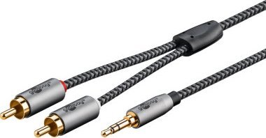 audio adaptérový kabel goobay Plus AUX 3,5mm jack > stereo cinch konektor