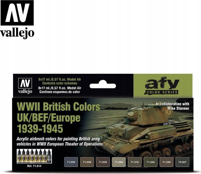 Vallejo Vallejo: AFV - WWII British Colors UK/BEF/Eur 8x17
