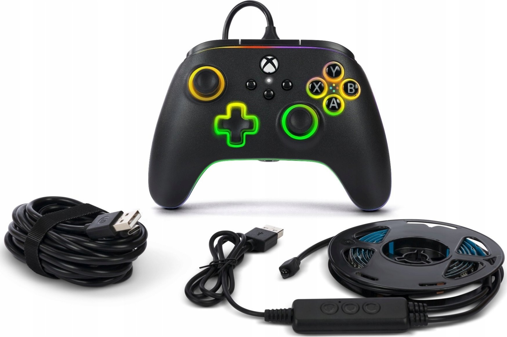 Kabelový ovladač Pad PowerA  Advantage pro Xbox Series X|S s Lumectra + RGB LED pásek - Seřadit