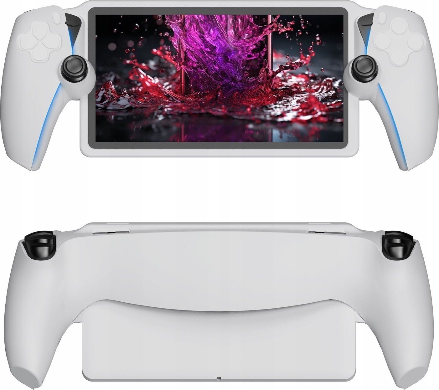 JYS Silikonový kryt s držákem pro Sony PlayStation Portal / PS Portal / PS Portal / bílý / P5183
