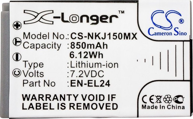 Cameron Sino typ akumulátorové baterie En-el24 / Enel24 pro Nikon 1 J5 / Cs-nkj150mx