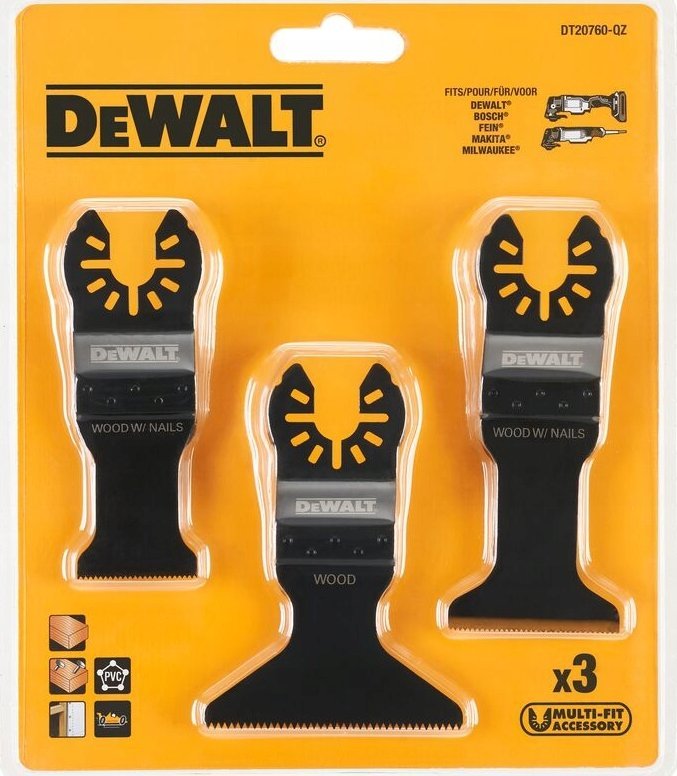 Dewalt sada 3 vícenástrojových pilových listů