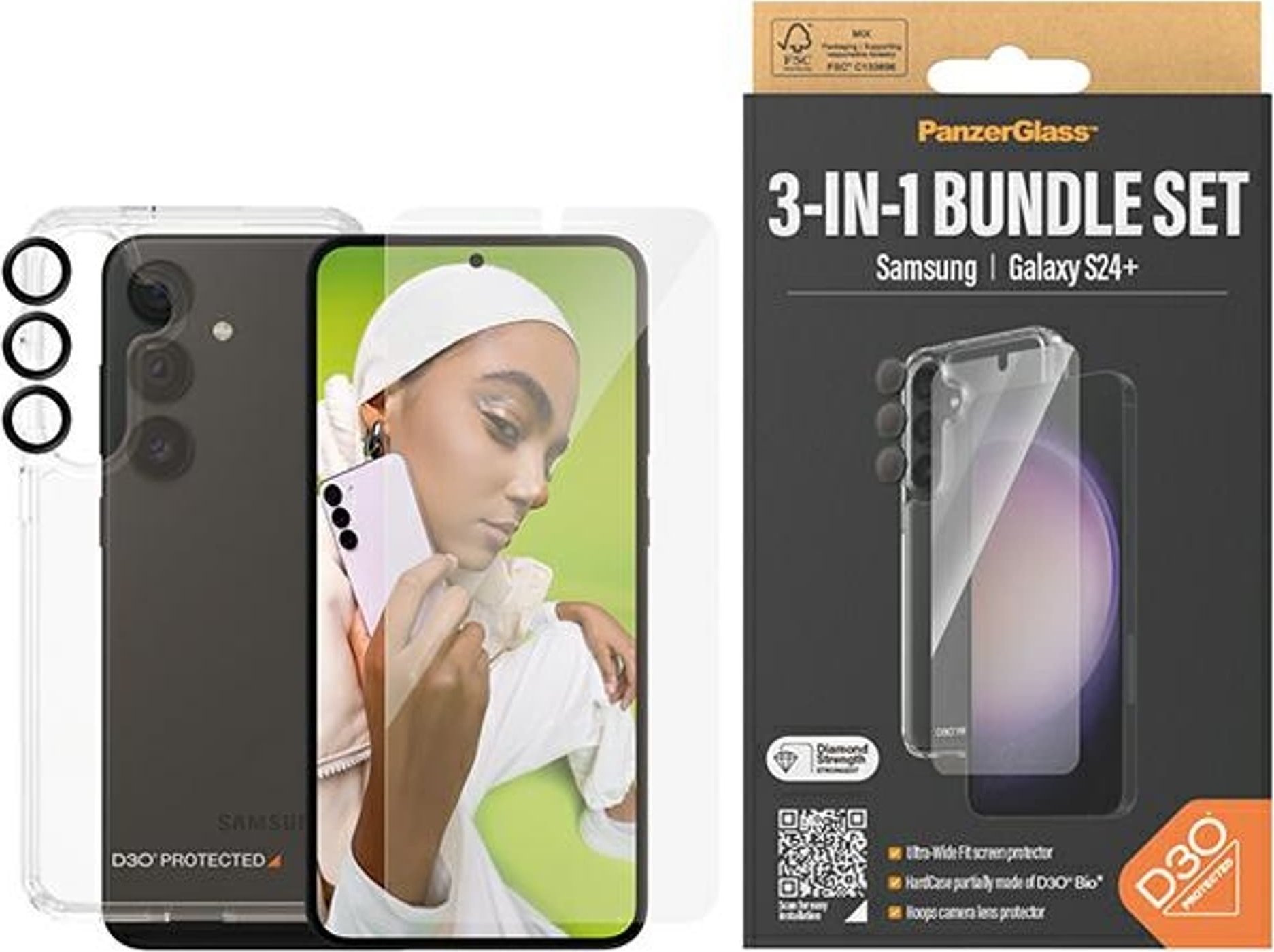 Balíček PanzerGlass  Galaxy S24+ (pouzdro+sklo+čočka)