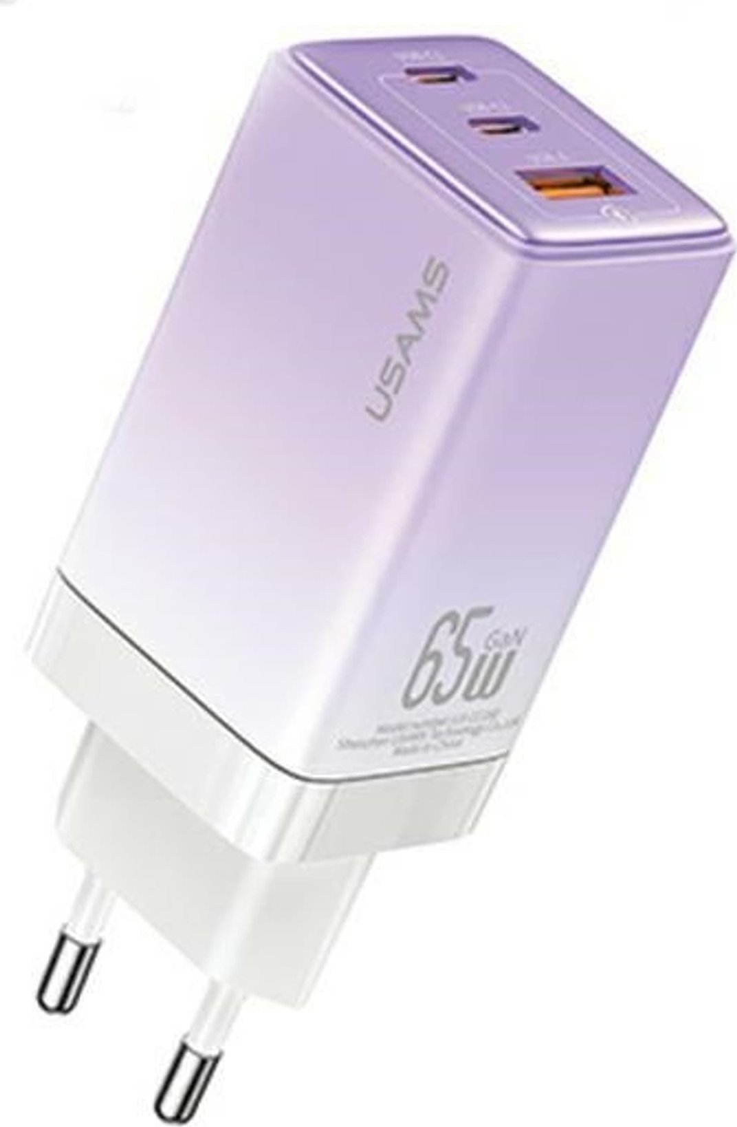 Usams  CC180 65W PD QC USB A+C+C nabíječka