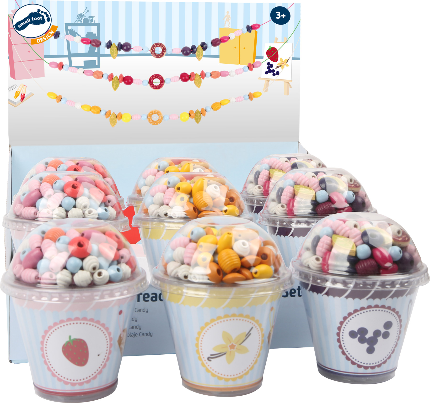 small foot Drevené korálky Candy 1ks fialová