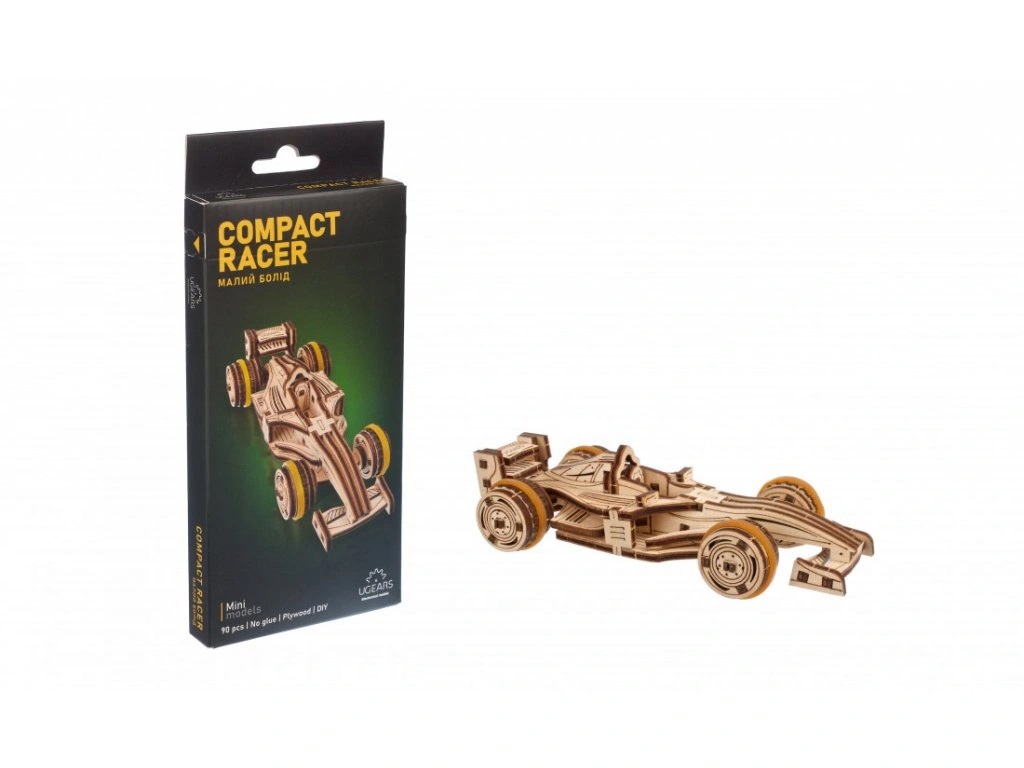 Ugears 3D dřevěné mechanické puzzle Compact Racer
