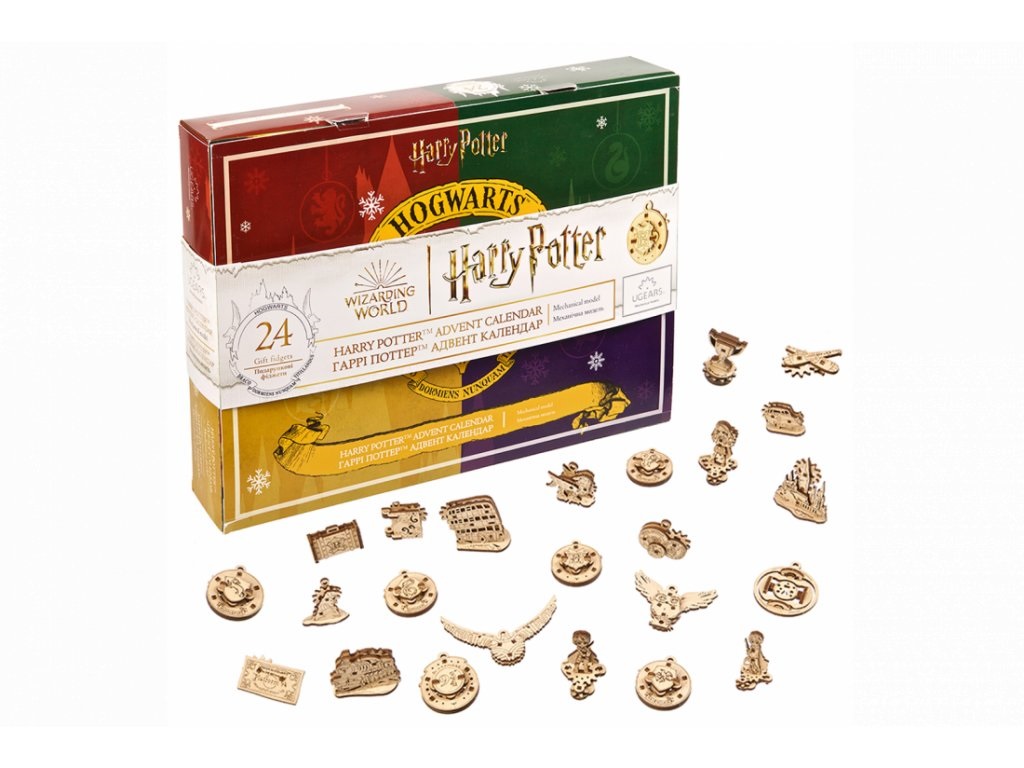 Ugears 3D dřevěné mechanické puzzle Harry Potter - Adventní kalendář