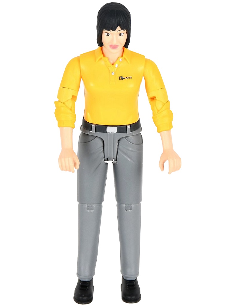 Bruder BWORLD Figurka žena žluté triko, šedé kalhoty