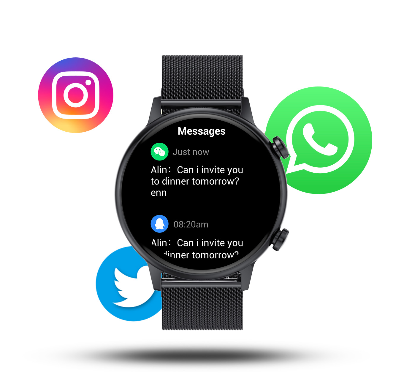 Smartwatch for women Manta Alexa Mini czarny