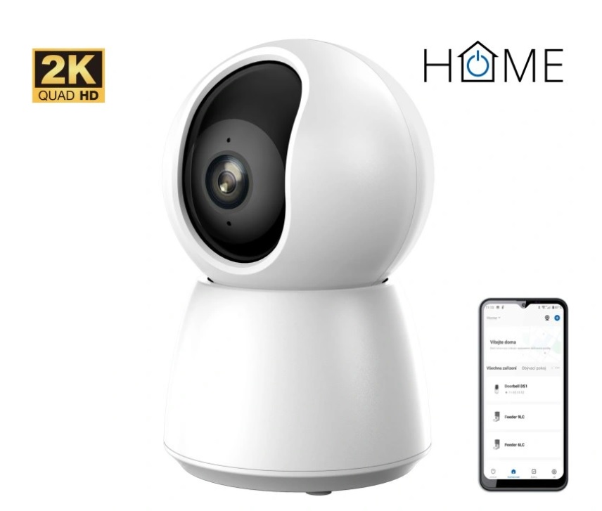 iGET HOME Camera CS4 White - WiFi 2K IP kamera, noční vidění, audio, RJ45, auto tracking