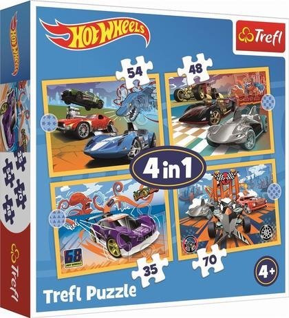 Trefl Puzzle 4v1 vozidla Hot Wheels