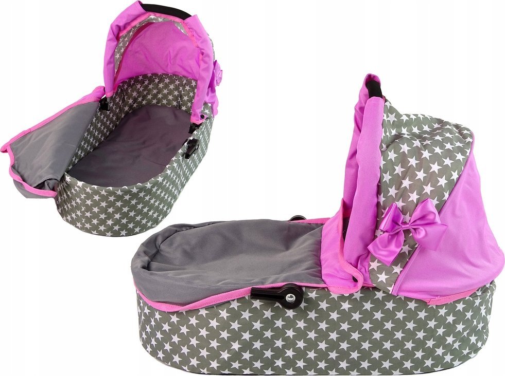 Kočárek pro panenku Alice Kočárek 2v1 Gondola Bag Pink Stars