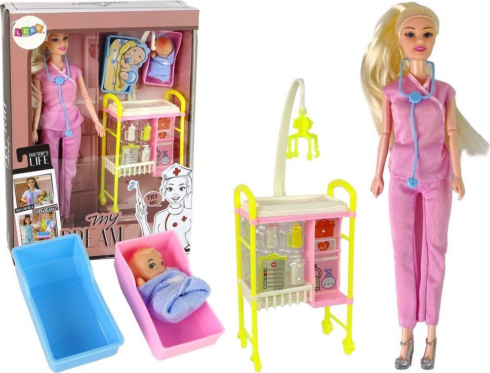 LeanToys Dětské doplňky pro panenky Doctor s dlouhými vlasy