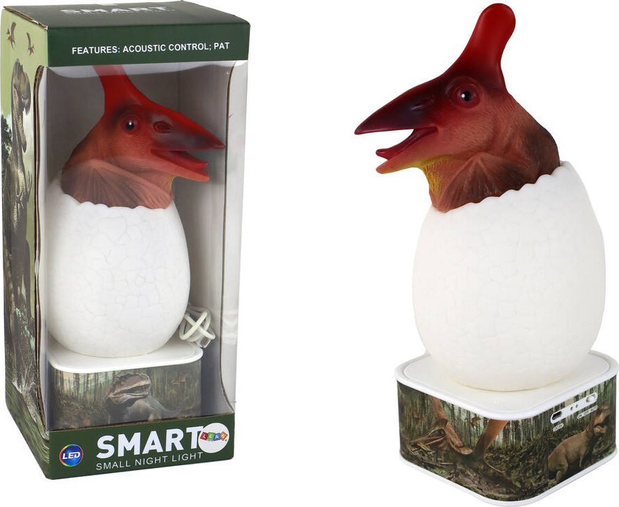 TRITON LED lampa LeanToys s vejcem dinosaura, pterosaura, mikro USB