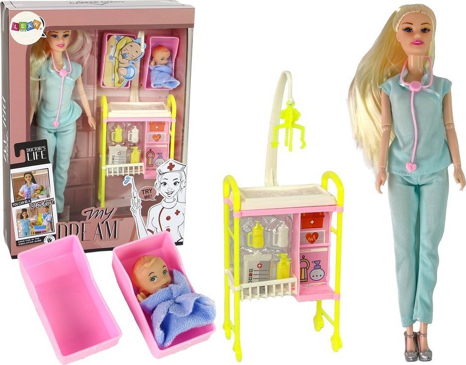 LeanToys Dětské doplňky pro panenky Doctor s dlouhými vlasy