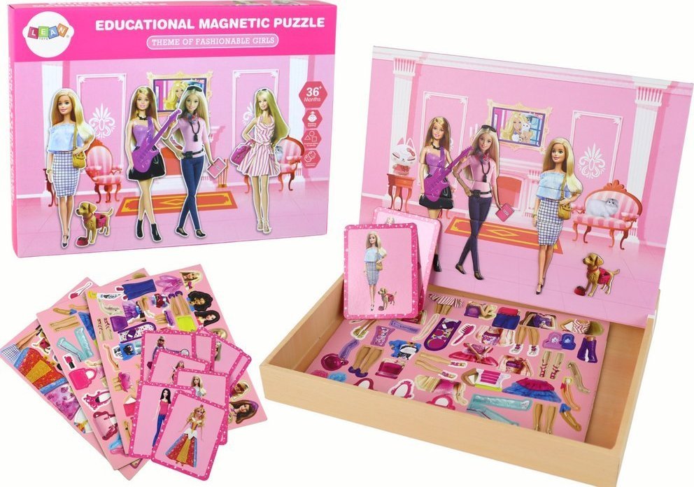 LeanToys Vzdělávací magnetická sada puzzle s motivem pro panenky