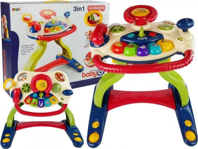 Lean Sport Interactive Walker Board Board Volant Zvukové melodie 3 v 1 Telefon Zvířátka pro miminka